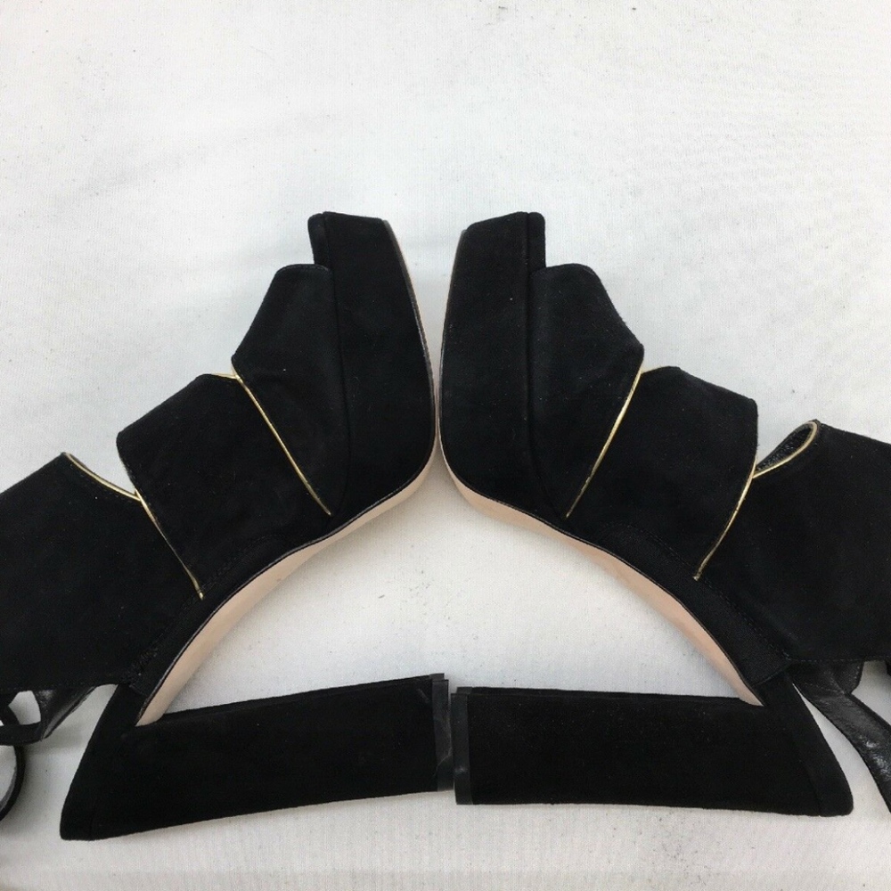 Stuart Weitzman New Black Suede Platform Shoes 6